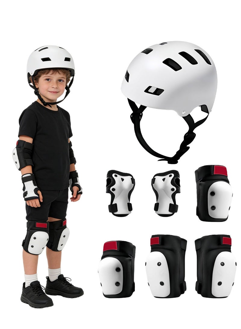 MaBaby 7 in 1 Kids Helmet Adjustable Protective Sports Gear Set, Kids Bike Helmets, Kick Scooter, Inline Skate, with Knee Elbow Pads Wrist Guards, for Kids Ages 3-15 Boys and Girls(S Size: Head 50-54cm) - Image 1